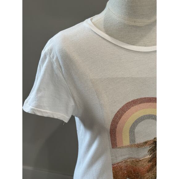 WILDFOX Graphic Tee Women's XS Loose Rainbow Coast T-Shirt Top Beach - Picture 3 of 8